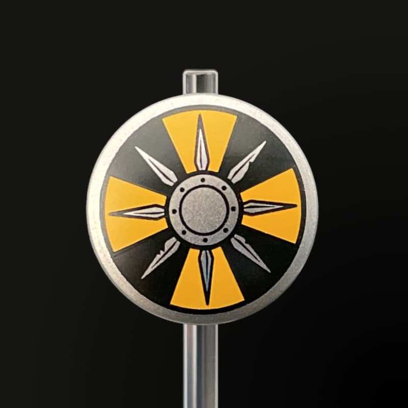 Round Shield with Peaks Print