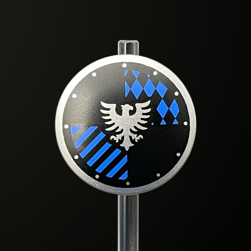 Round Shield with Falcon (blue) Print