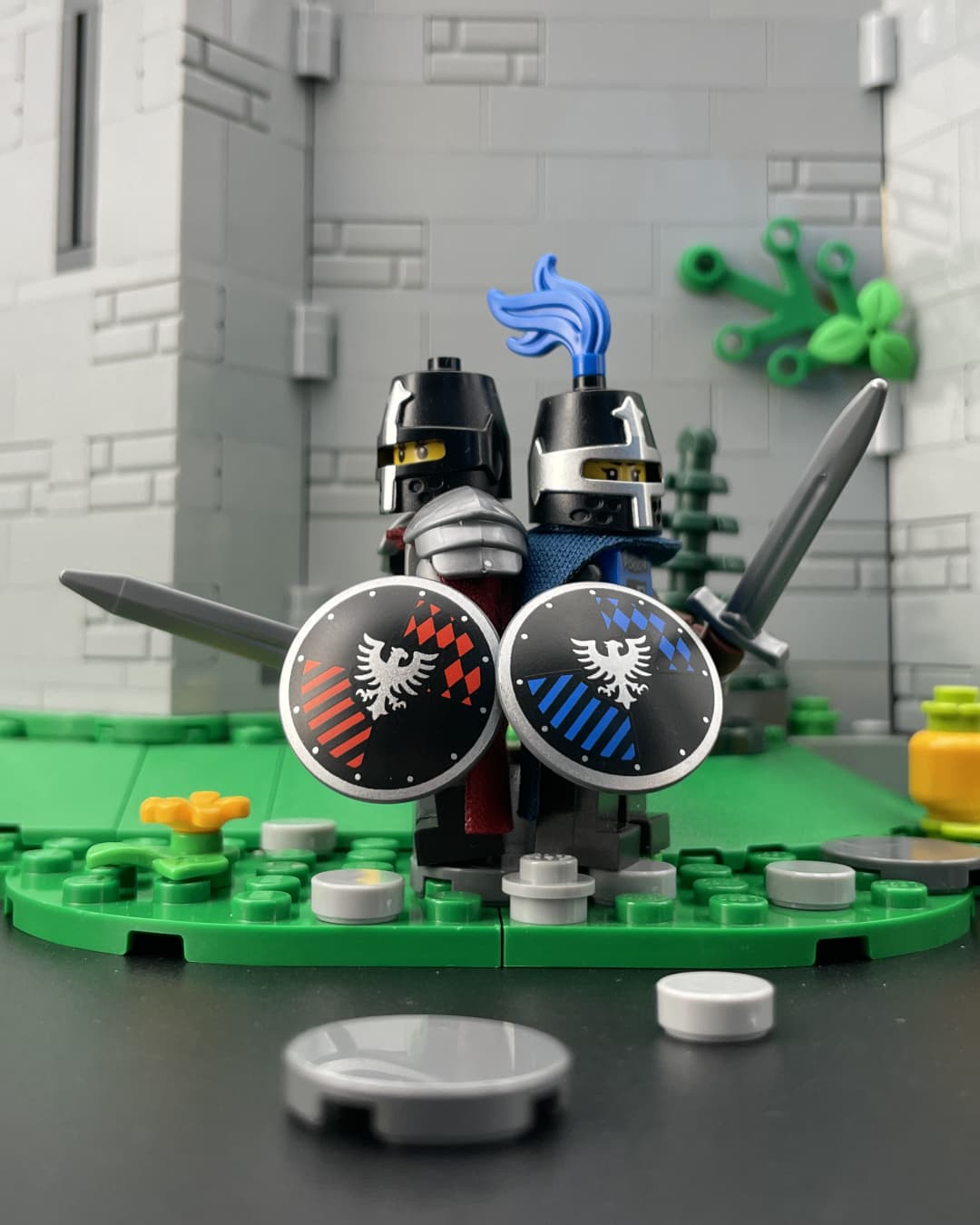 Round shield with Falcon (red) Print