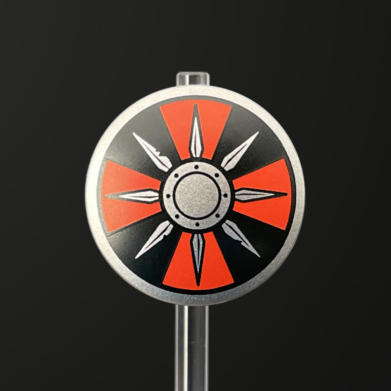 Round Shield with Peaks Print