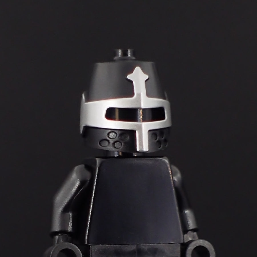 Knight Helmet Full Visor Silver Print