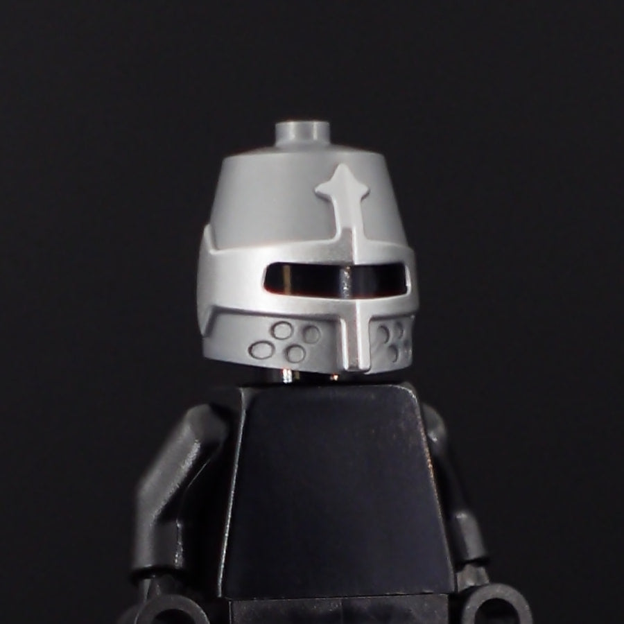 Knight Helmet Full Visor Silver Print